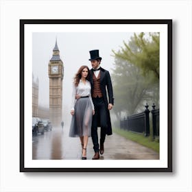 London Couple Art Print