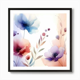 Watercolor Flowers 29 Art Print