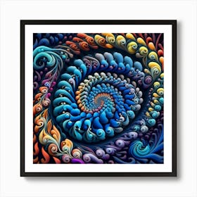 rainbow swirl Art Print