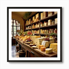 Step Into A Cheese Shop Thats A Feast For The Senses Where Every Corner Whispers The Secrets Of It's Cheese Art Print