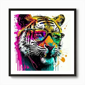 Colourful No Background Tiger Is Wearing A Pair 2023 07 30t190649 1 Art Print