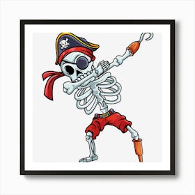 Halloween Dabbing Pirate Skeleton Funny Dab Boys Kids Mens Art Print