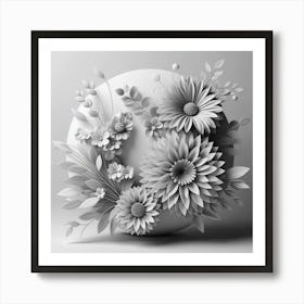 3d Flower Art Art Print