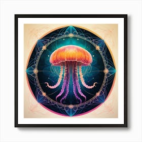 Psychedelic Jellyfish Art Print