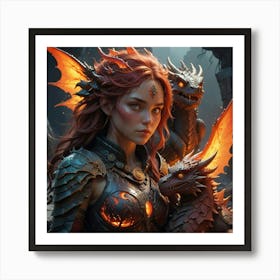 Girl With Dragons Poster