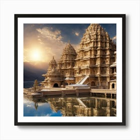 Temple At Sunrise Art Print