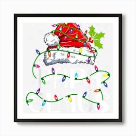 Mens Papa Claus Shirt Christmas Lights Pajama Family 1 Art Print