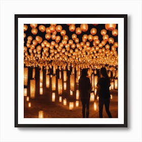 Lanterns In The Sky Art Print