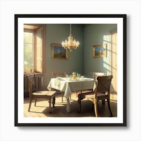 Dining Room And The Table Art Print