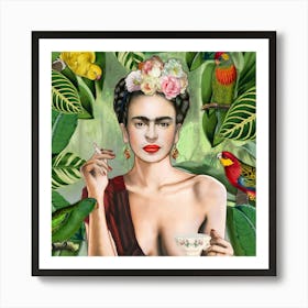 Frida Con Amigos Art Print