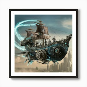 Steampunk Ship Art Print