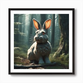 Bunny In Forest Haze Ultra Detailed Film Photography Light Leaks Larry Bud Melman Trending On (5) Art Print