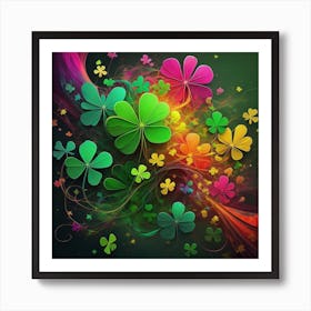 Color Explosion 1, an abstract AI art piece that bursts with vibrant hues and creates an uplifting atmosphere. Generated with AI, Art style_Shamrock fantasy,CFG Scale_3.0 Art Print