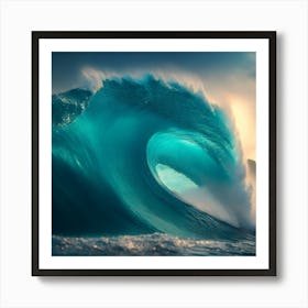 Ocean Wave Breaking Art Print