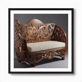 Carved Wood Sofa Art Print