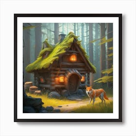 Fox In The Woods Art Print