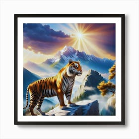 Tiger In The Mountains Art Print