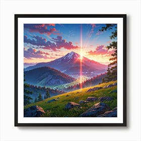 Sunset In The Mountains 29 Art Print