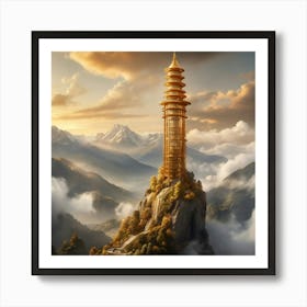 Golden Pagoda. Art Print