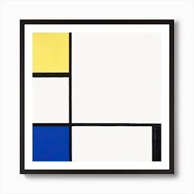 Composition With Yellow, Blue, Black, Cubism Art, Piet Mondrian Art Print