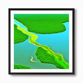 River In The Amazon Rainforest Art Print