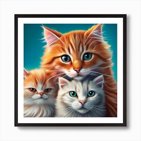 Family Of Cats Art Print