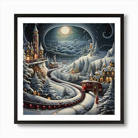 Cozy Retro Yule Impressions Art Print