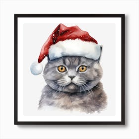 Santa Claus Cat 3 Art Print