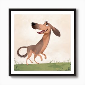 Dog In The Grass Art Print