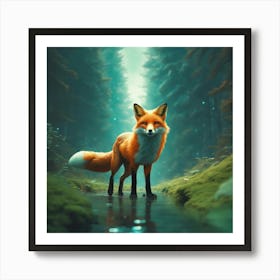 Fox In The Forest 72 Art Print