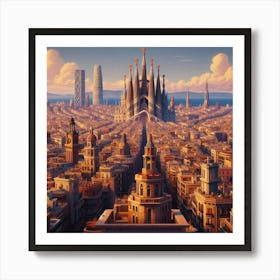 Sagrada Silhouette: Barcelona Brilliance Art Print