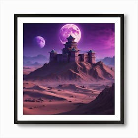 Purple Castle In The Desert 2 Art Print