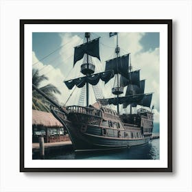Pirate Ship Docked 1 Art Print