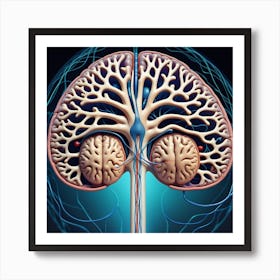 Kidneys And Blood Vessels Art Print