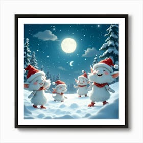 Christmas Elves 4 Art Print