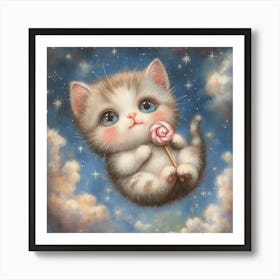 Lollipop Kitten 4 Art Print