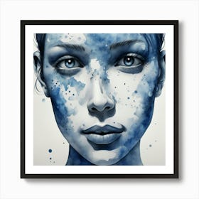 Blue Face Art Print