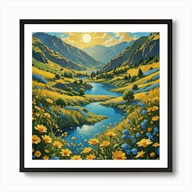 Sunrise In The Valley 1 Art Print