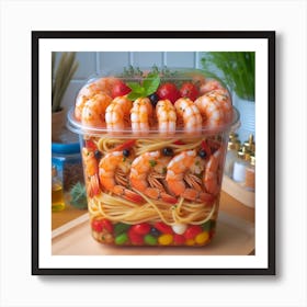 Plastic Container Of Pasta Art Print