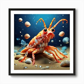 Shrimp In The Sea 1 Art Print