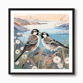Bird In Nature Sparrow 1 Art Print