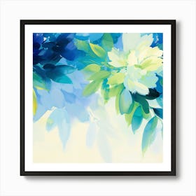 Blue Peonies Art Print