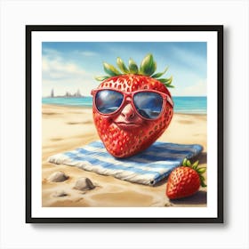 Strawberry On The Beach 1 Art Print