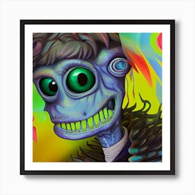 Psychedelic Alien Poster