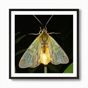 Moth On A Plant Art Print