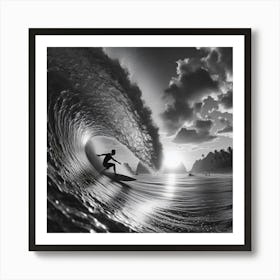 Bw Surfer Poster