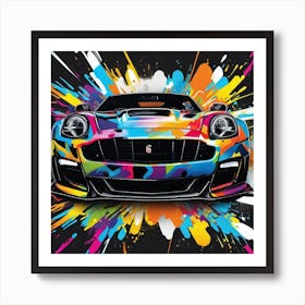 Paint Splatter Car 1 Art Print