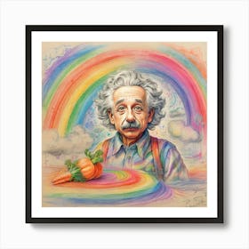 Rainbow Albert Einstein 1 Art Print