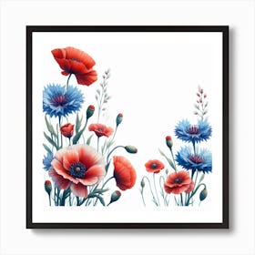 Poppies and Cornflowers 3 Art Print