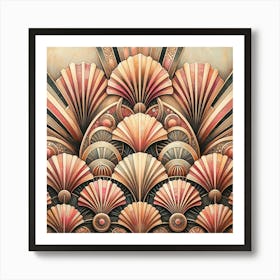 Deco Seashells Art Print